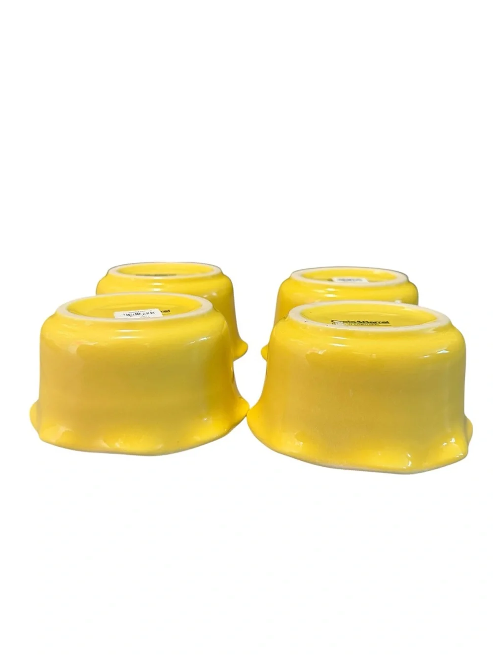 Crate & Barrel Yellow Ruffled Ramekin Bowls Made in Portugal Set of 4 Cottagecor